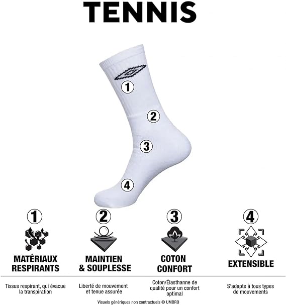 מארז 20 זוגות גרבי ספורט UMBRO – תמונה 3