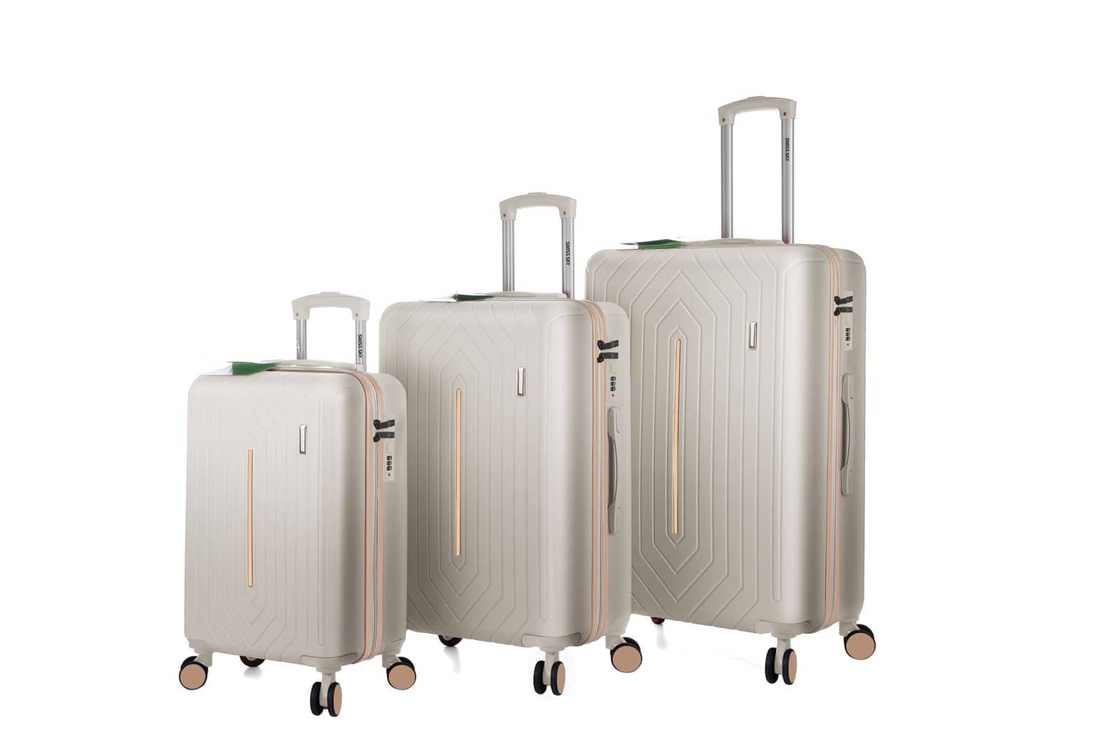 קופון לסט 3 מזוודות קשיחות וקלות משקל SWISS SKY